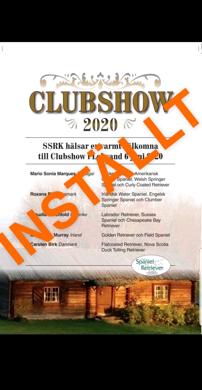 Läs mer om artikeln CLUB SHOW/JUBILEUMs utställning 2020 – Inställt
