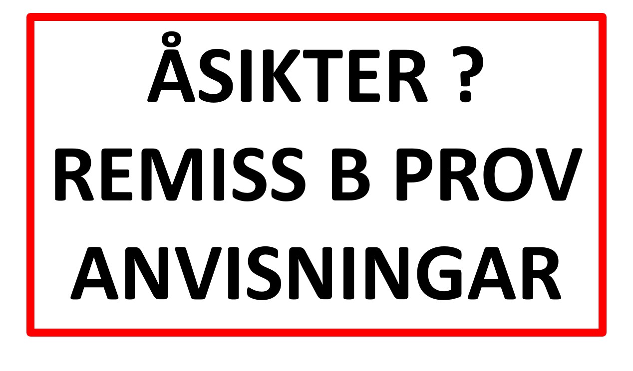 Du visar för närvarande Remiss Bprov Anvisningar
